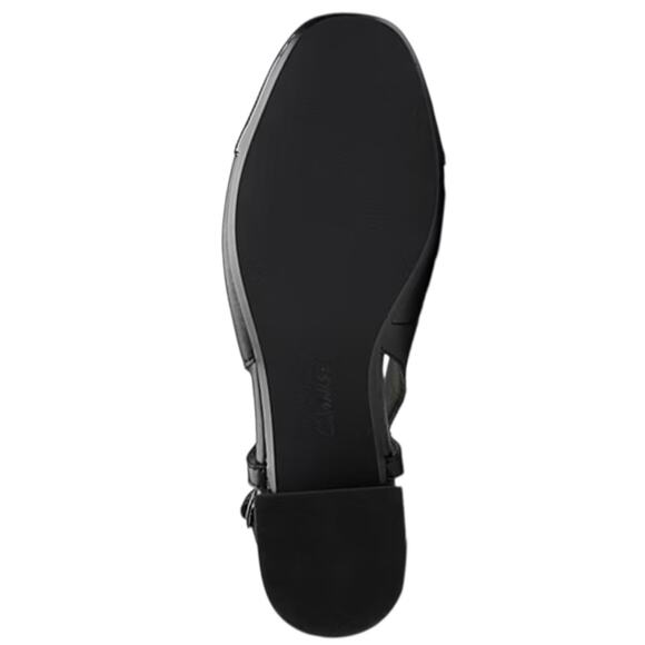Clarks Women's Marilyn Rose Leather Slingback Low Heel Pumps Black Size 7 1/2 - Picture 4 of 5